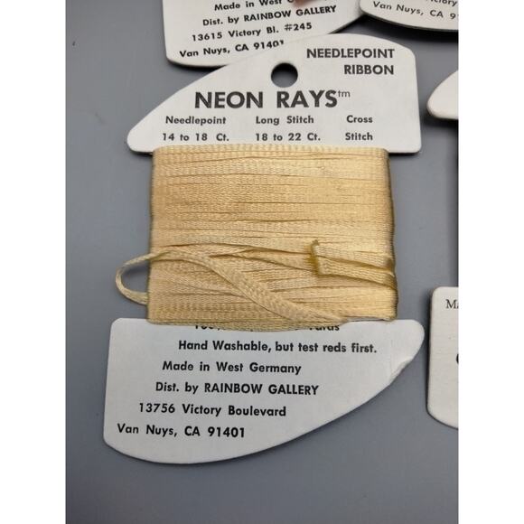 19x Needlepoint/Embroidery THREAD RAINBOW GALLERY Neon Rays rayon ribbon (3) - Picture 5 of 5